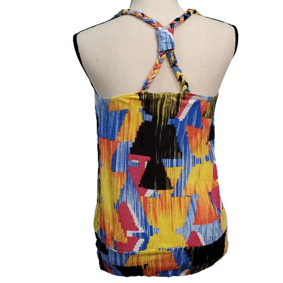 Twentyone Multicolor Geometric Shape Racerback Top Small - Picture 2 of 7